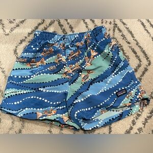 Patagonia Baggies Wavy Fish Print Shorts size 12-18 months